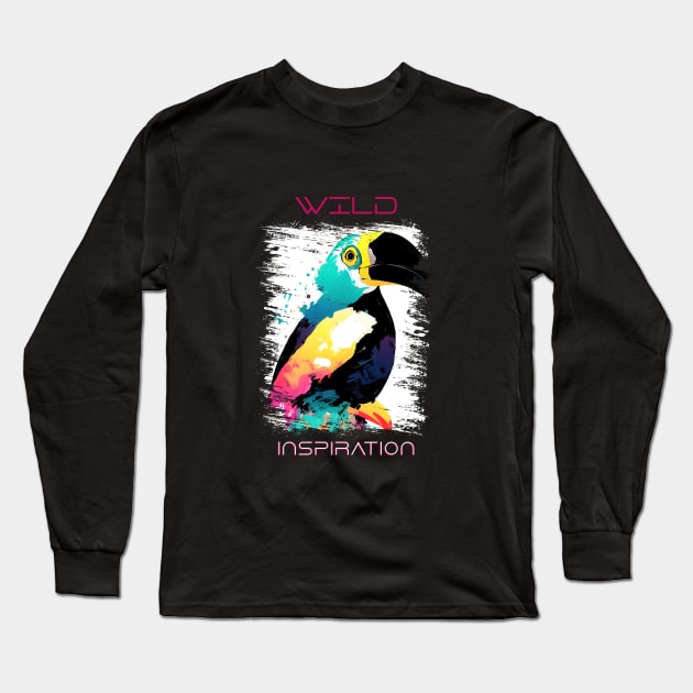 Toucan Wild Nature Animal Colors Art Painting Long Sleeve T-Shirt by Cubebox